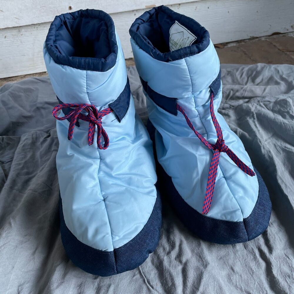 Vintage 70s TETON TRAILS Jackson Hole Wyoming INSULATED Puffer Camping Booties M